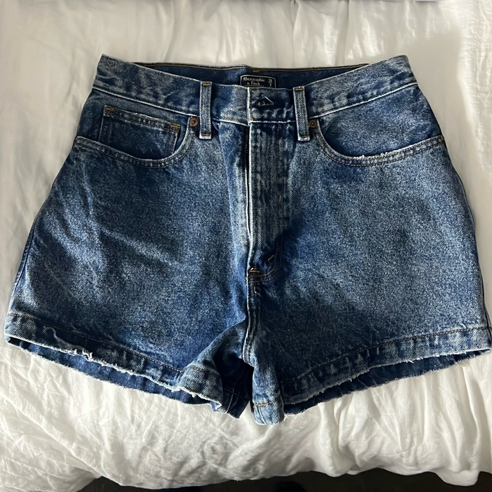 Abercrombie & Fitch Dark Blue Denim Jean Shorts